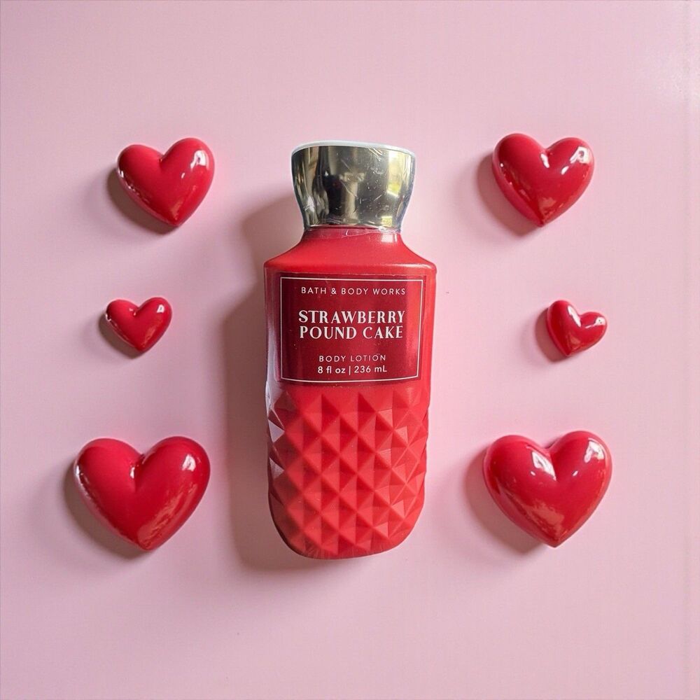 Bath & Body Works- Fan Favorite- Strawberry Pound Cake Body Lotion 8 Ounce- New